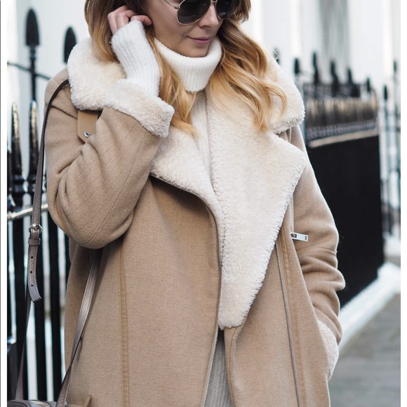 Zara Moto Shearling Jacket - Picture 4 of 5